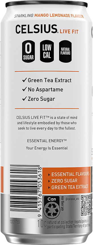 Spakling Mango Lemonade – Product's Back Label